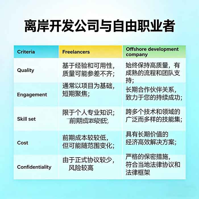 与专业软件开发公司合作vs自由兼职者的对