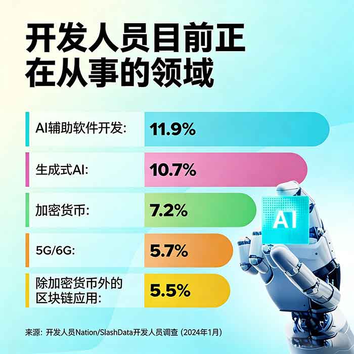 软件开发人员目前从事领域